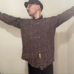 BD BAGGIES PAISLEY BUTTON DOWN SHIRT VINTAGE size 15 1/2 32-33